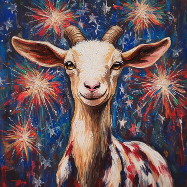 Patriotic Goat Sign, DCO-13346, Sign For Wreath, 10x10